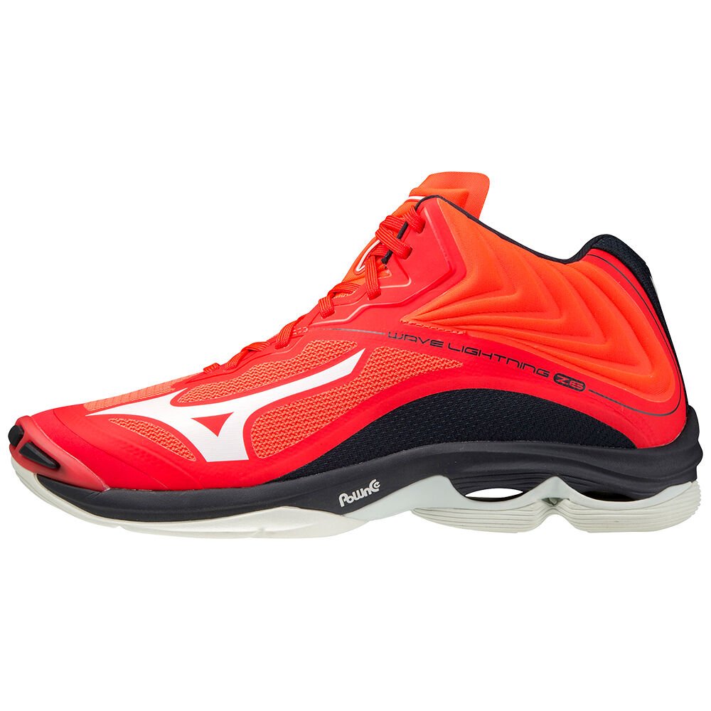 Mizuno Wave Lightning Z6 Mid Cut Női Röplabda Cipő Piros/Fehér/Fekete GHO532946